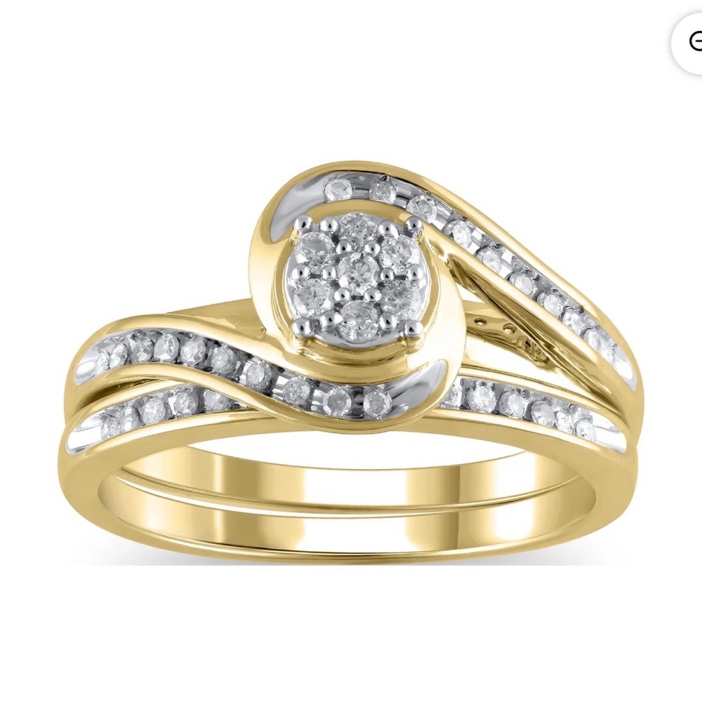 Diamond Composite Bridal Set Ring in 10K Yellow Gold